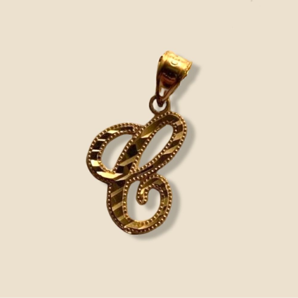 14k Solid Gold Initial C Pendant | Birthday Gift | Everyday Jewelry | Initial C